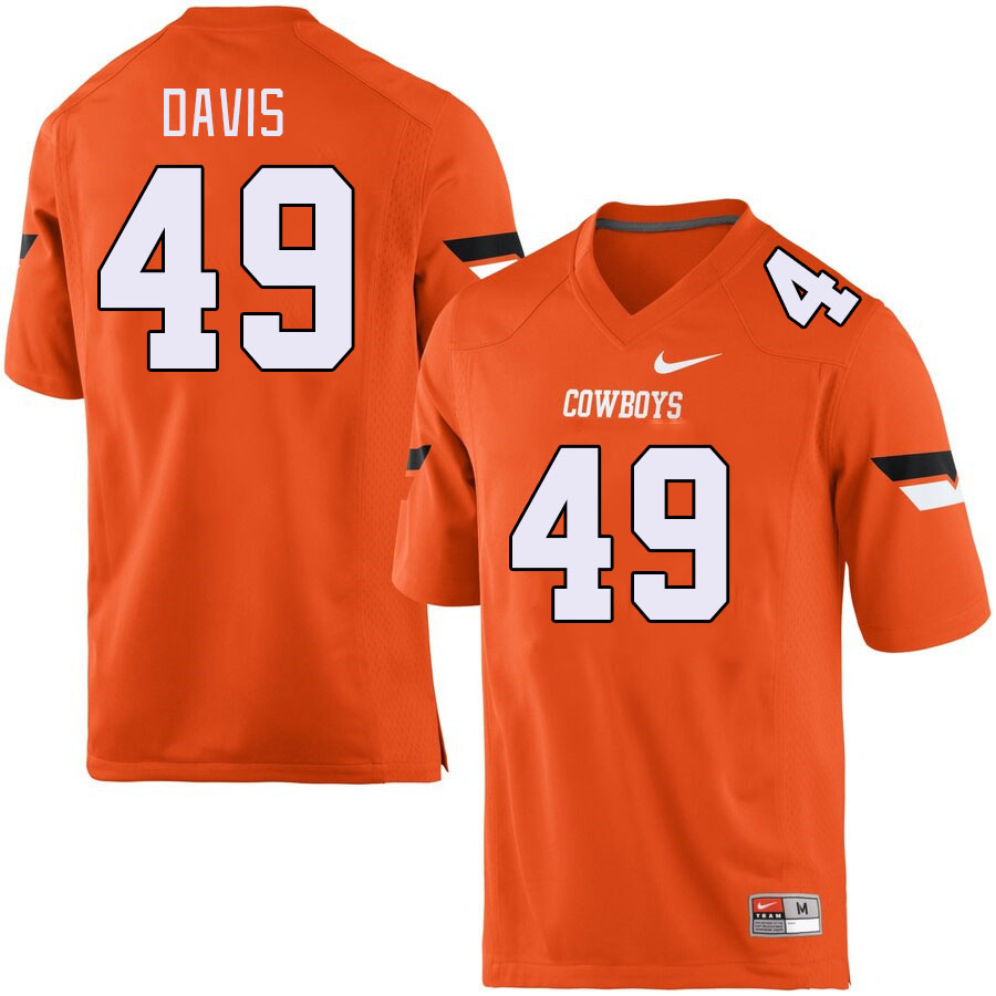 Men #49 Dylan Davis Oklahoma State Cowboys College Football Jerseys Stitched-Orange - Click Image to Close